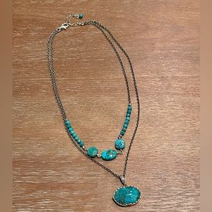 Barse NWOT genuine turquoise bronze and sterling silver overlay 16” necklace